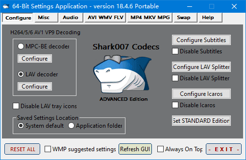 Shark007 Codecs v20.6.4 (多媒体编解码器套件) 绿色版
